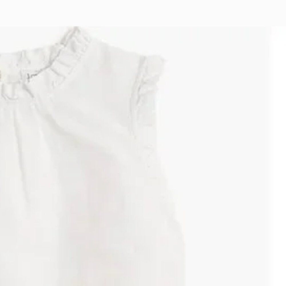 j. crew factory ca112 white Linen-blend ruffleneck top size small nwt - Picture 4 of 11